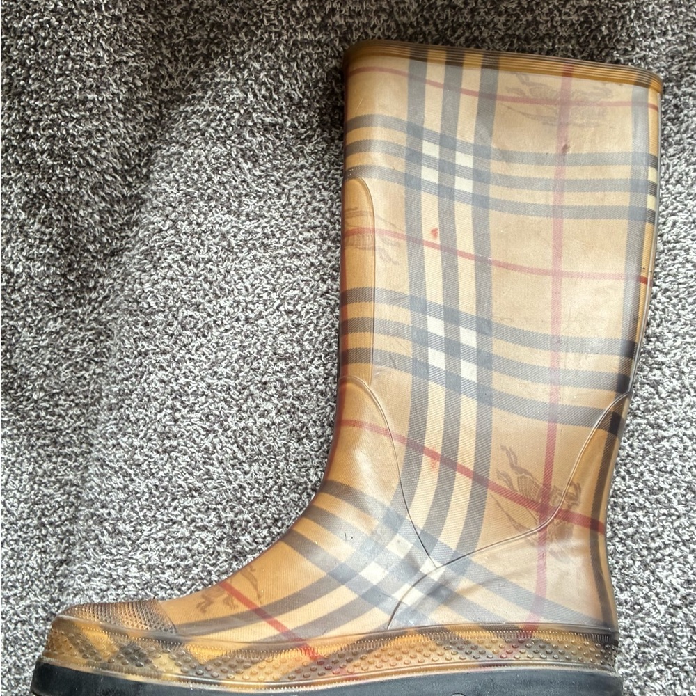 Plaid Knee-High Rain Boots - Picture 3 of 10